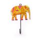Handpainted Elephant Design Iron Wall Hook with Traditional Indian Art
